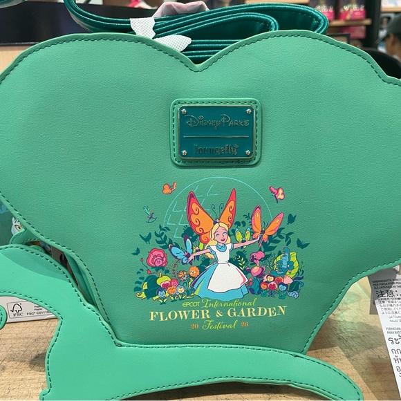 Loungefly Teal Alice in Wonderland Flower & Garden Crossbody - Picture 5 of 5